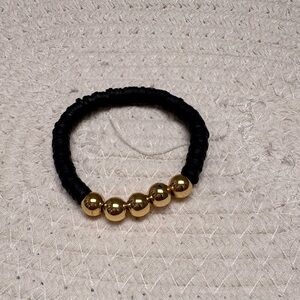 Black and Gold Beaded Bracelet